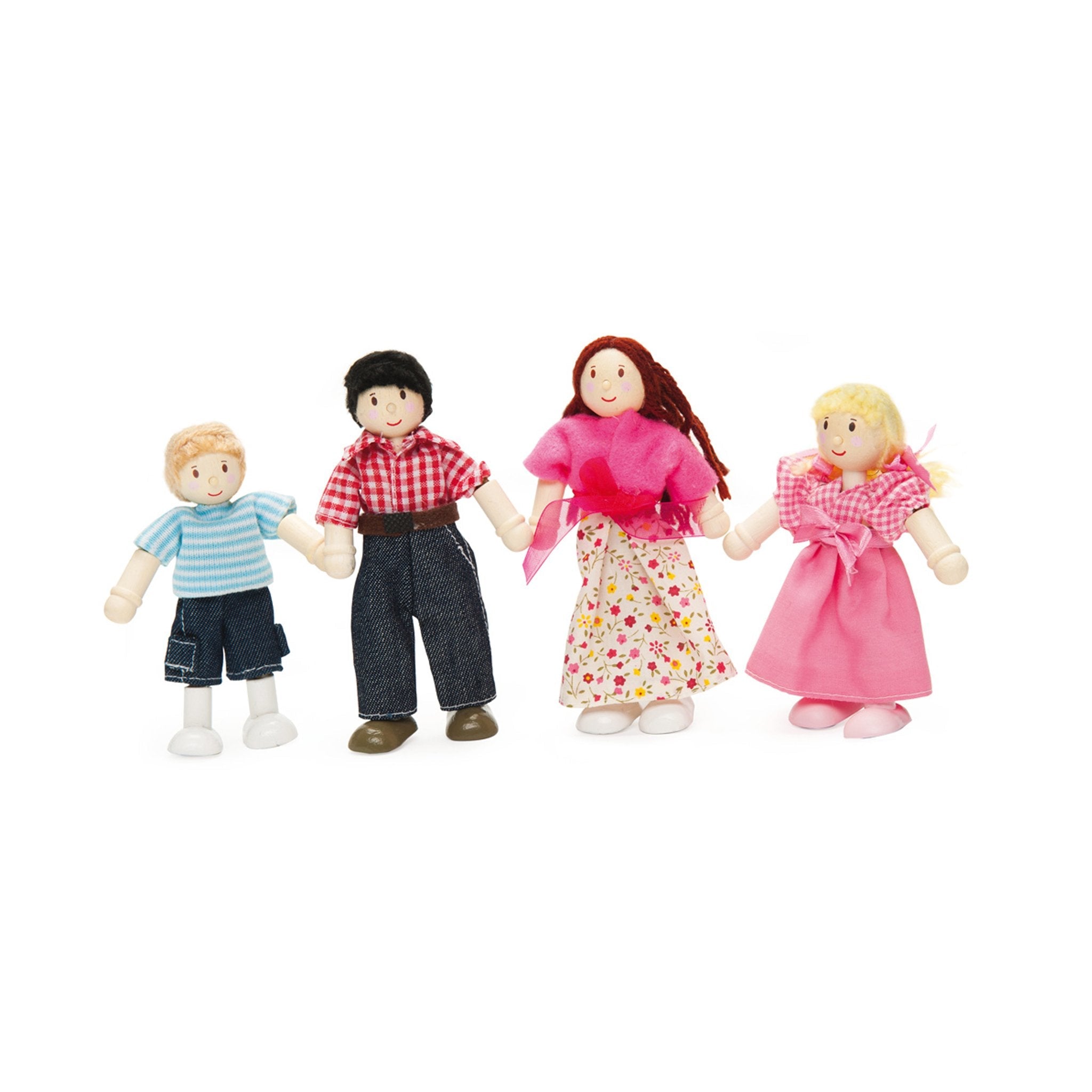 Wooden Doll House Family Doll Set