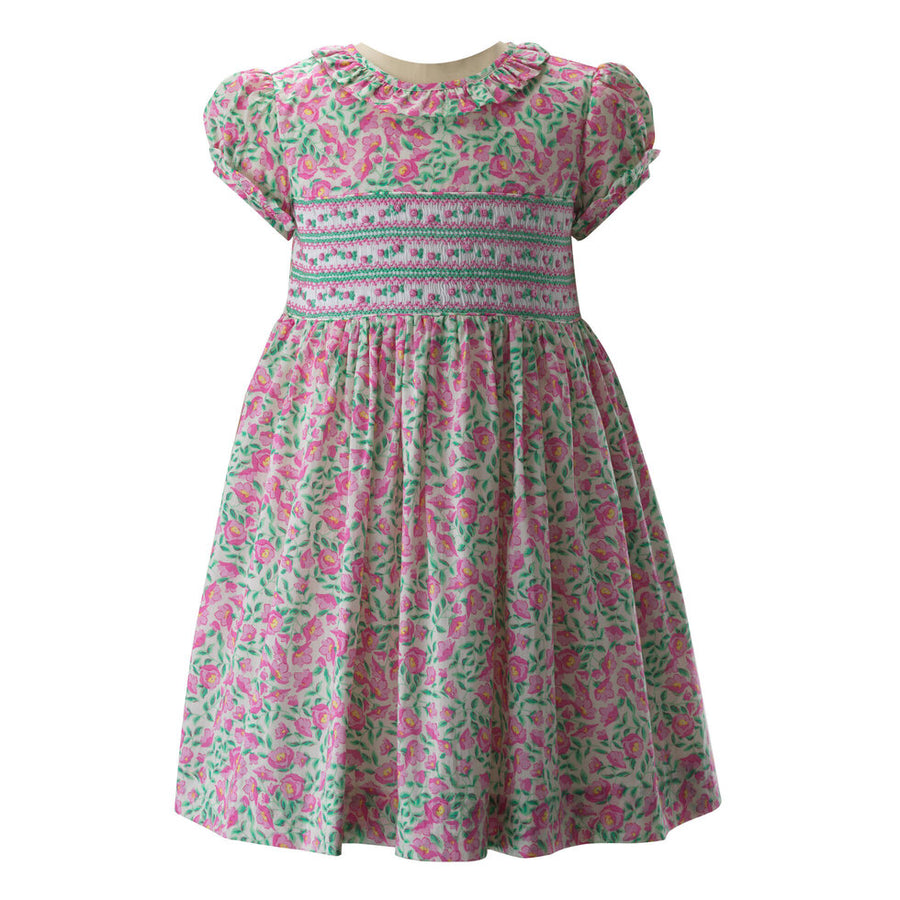 Rachel Riley Leafy Floral Smocked Dress 10Y