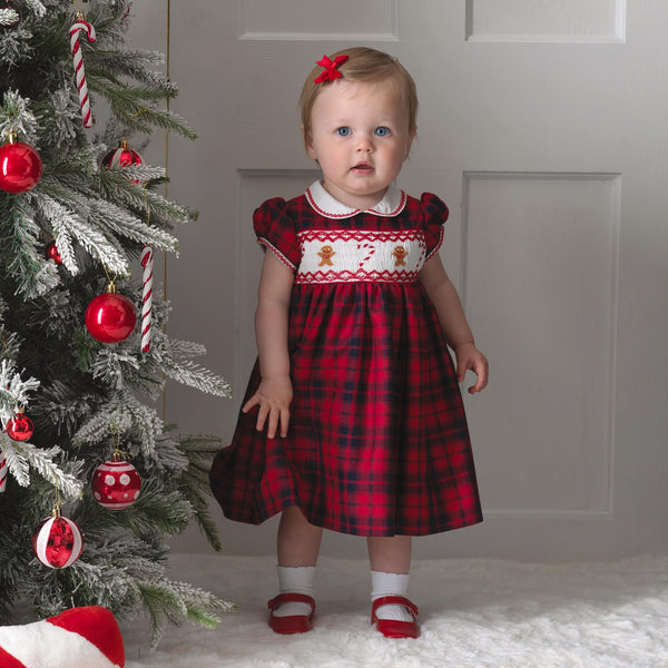 Gingerbread Smocked Dress & Bloomers Rachel Riley