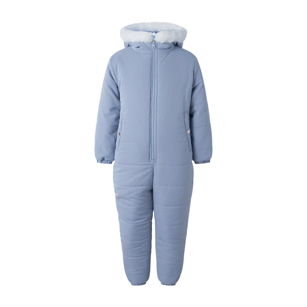 Blue Faux Fur Trim Snowsuit Rachel Riley US