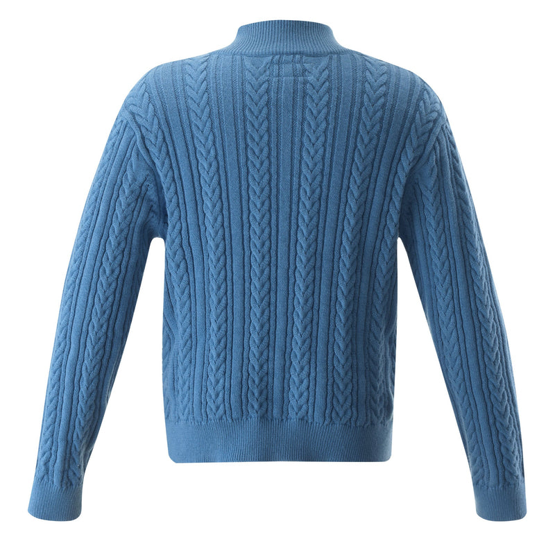 Half-zip Cable Knit Sweater, Blue Rachel Riley US