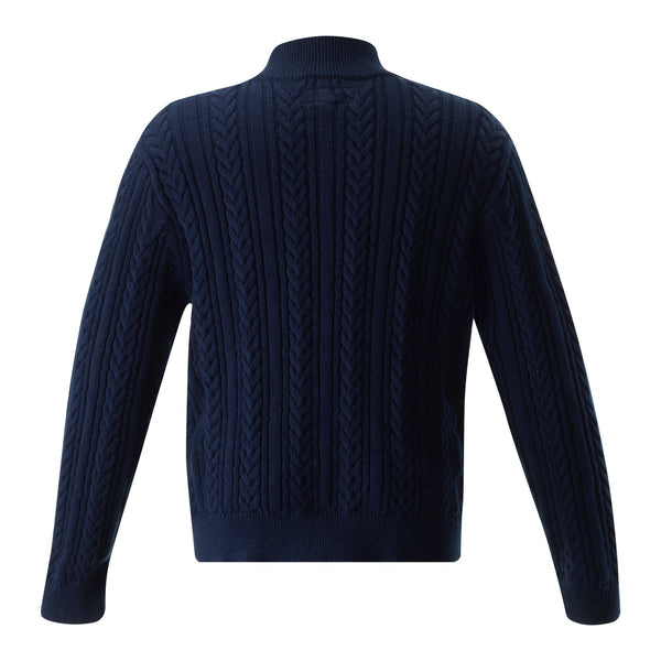 Half-zip Cable Knit Sweater, Navy Rachel Riley US