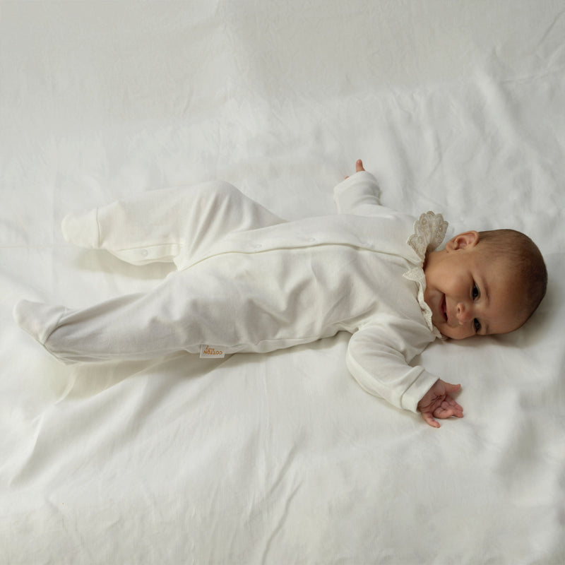 Broderie Collar Babygro Rachel Riley US