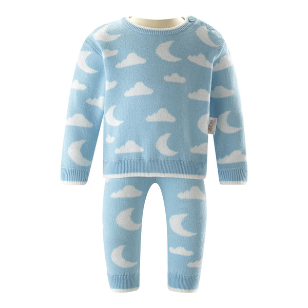 Cloud and Moon Knit Sweater and Leggings Set Rachel Riley US