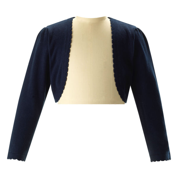 Navy Scalloped Trim Bolero Rachel Riley US