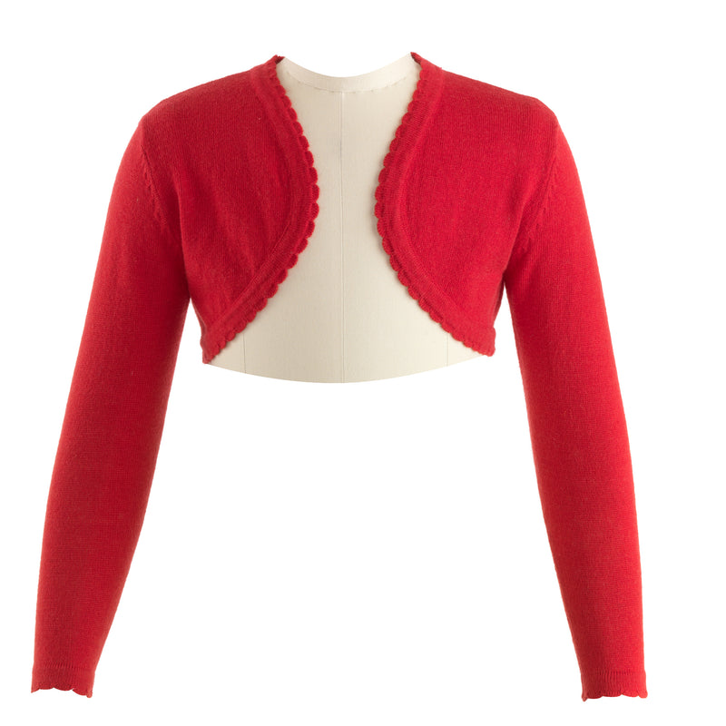 Red Scalloped Trim Bolero Rachel Riley US