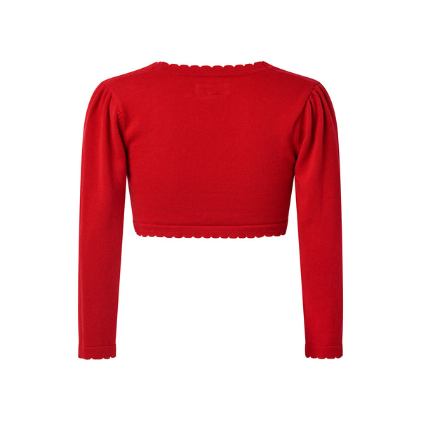 Red Scalloped Trim Bolero Rachel Riley US