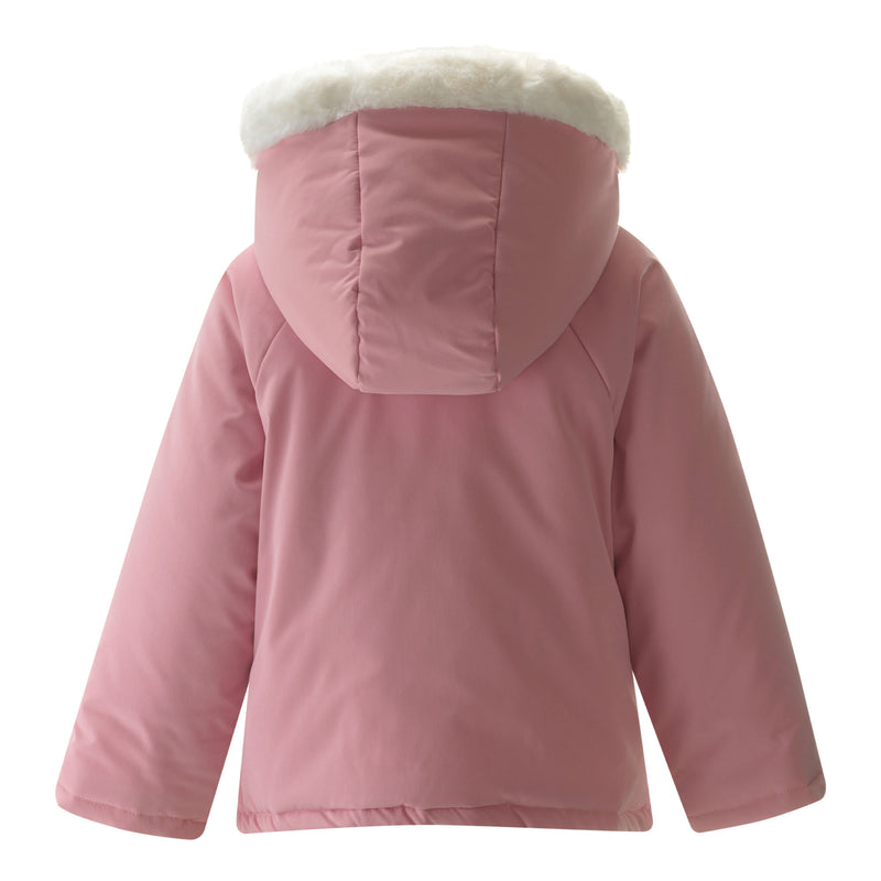 Pink Faux Fur Trim Coat Rachel Riley US