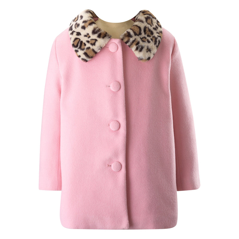 Leopard Faux Fur Collar Coat Rachel Riley US