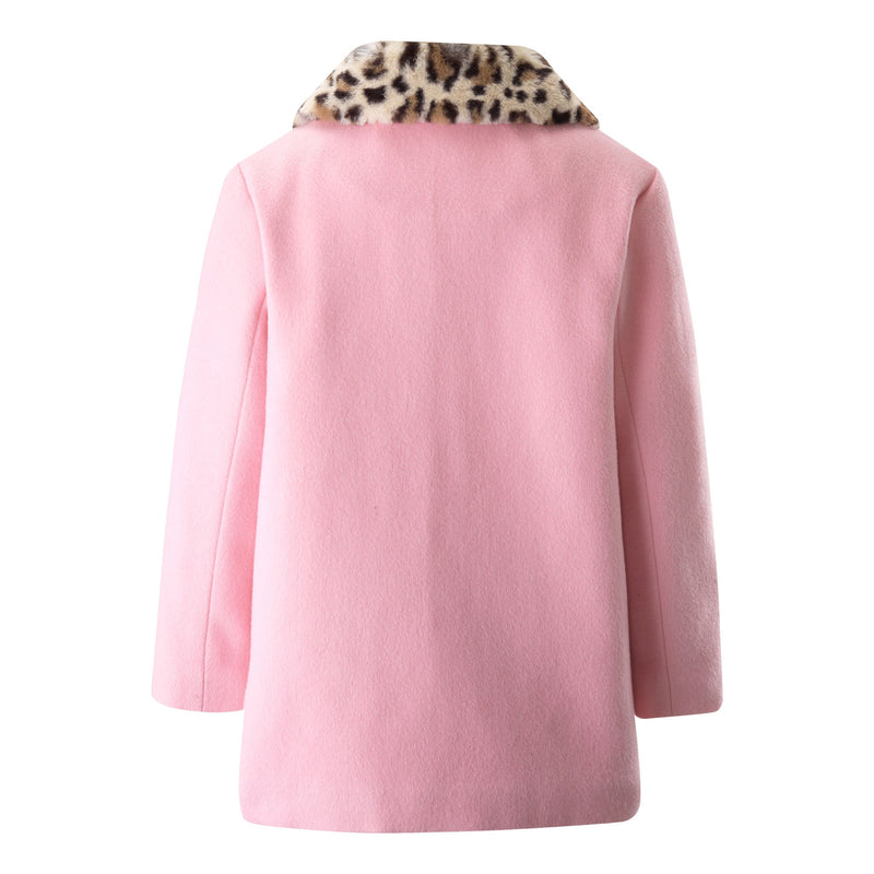 Leopard Faux Fur Collar Coat Rachel Riley US