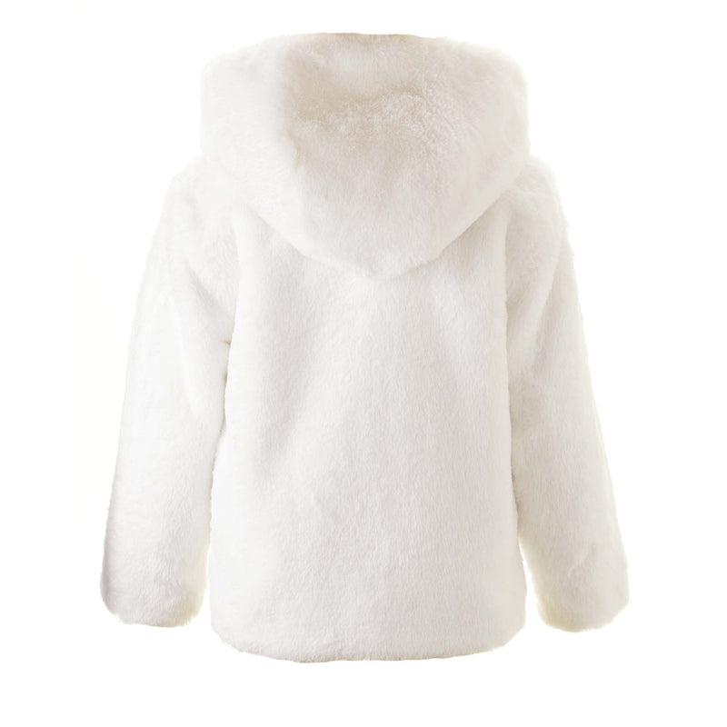 Ivory Faux Fur Short Jacket Rachel Riley US