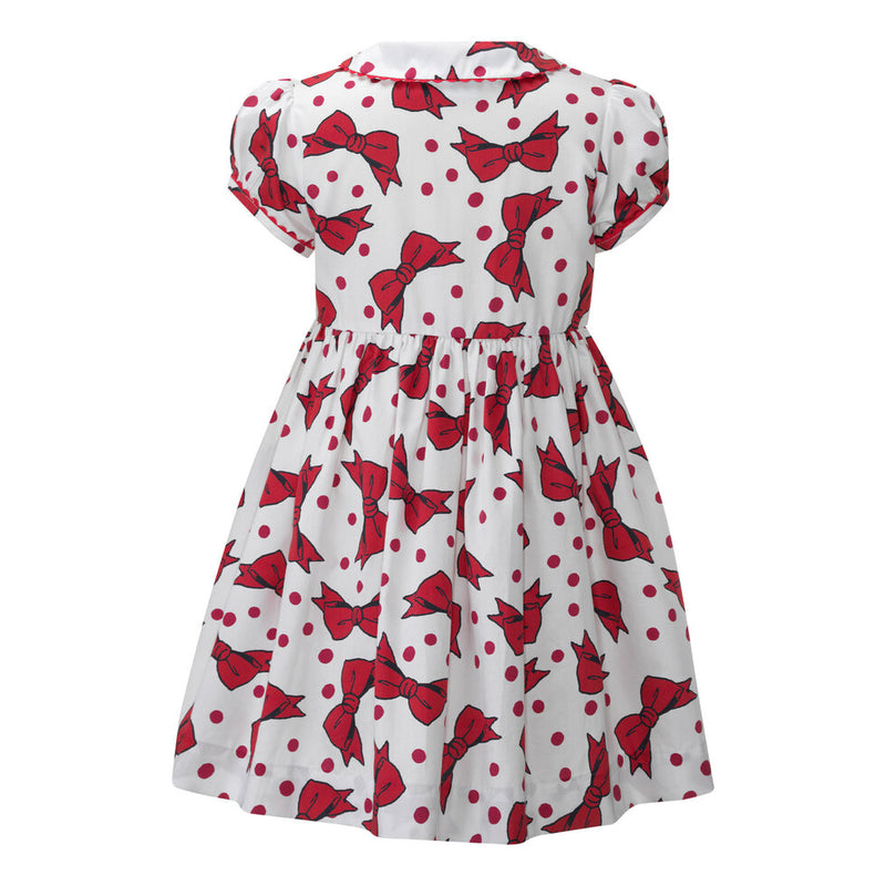 Eloise Red Bow Button-Front Dress Rachel Riley US