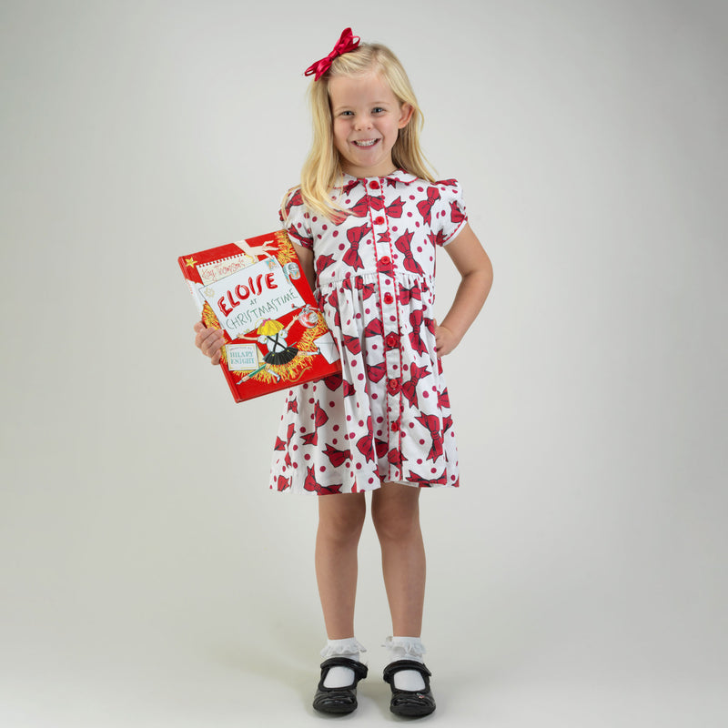 Eloise Red Bow Button-Front Dress Rachel Riley US