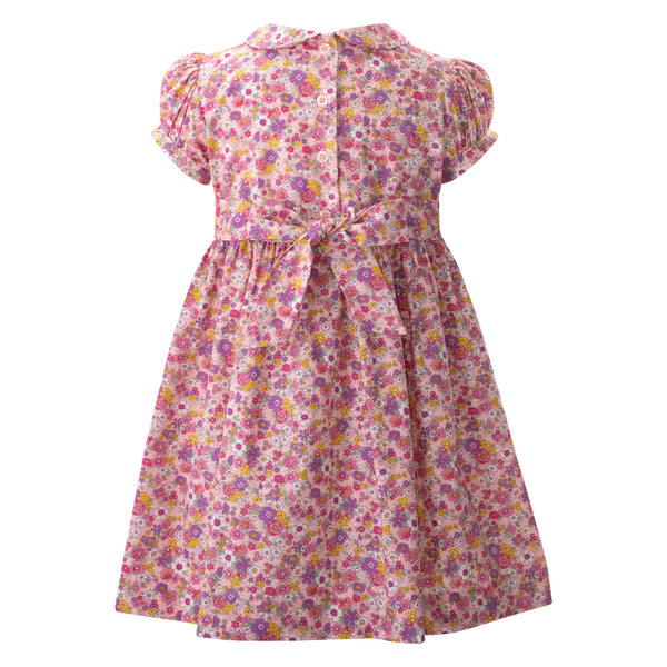 Floral Peter Pan Collar Smocked Dress