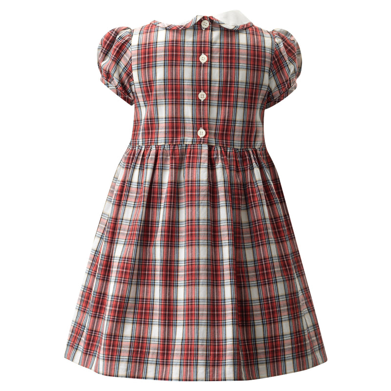 Peter Pan Collar Tartan Smocked Dress