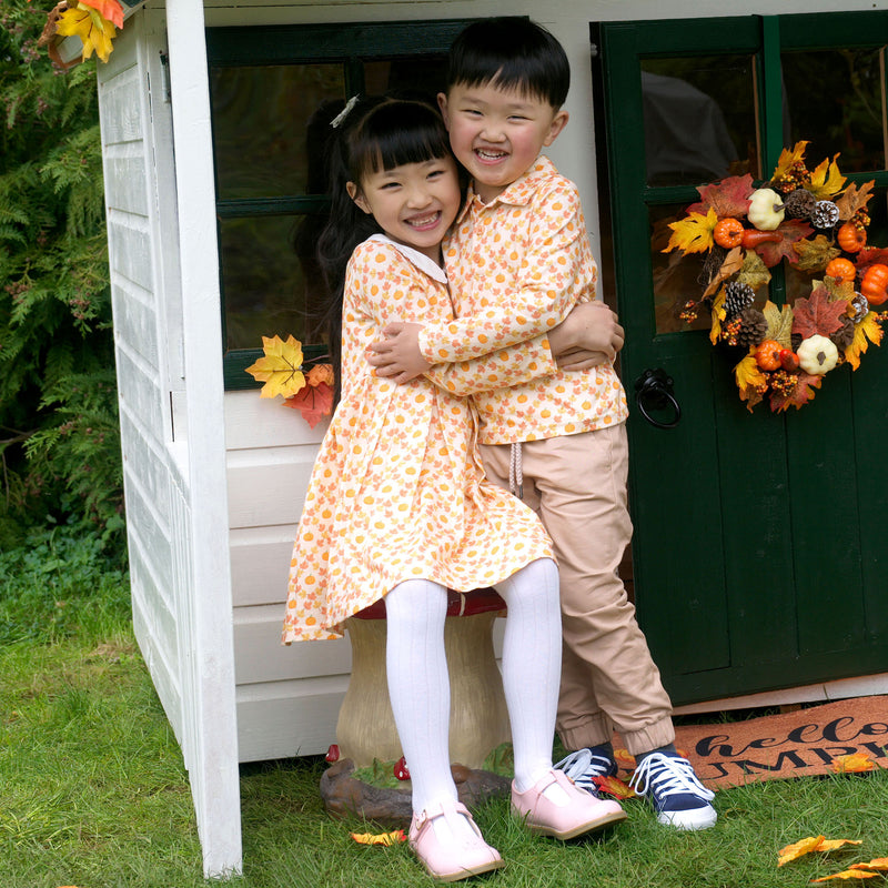 Pumpkin Check Jersey Dress