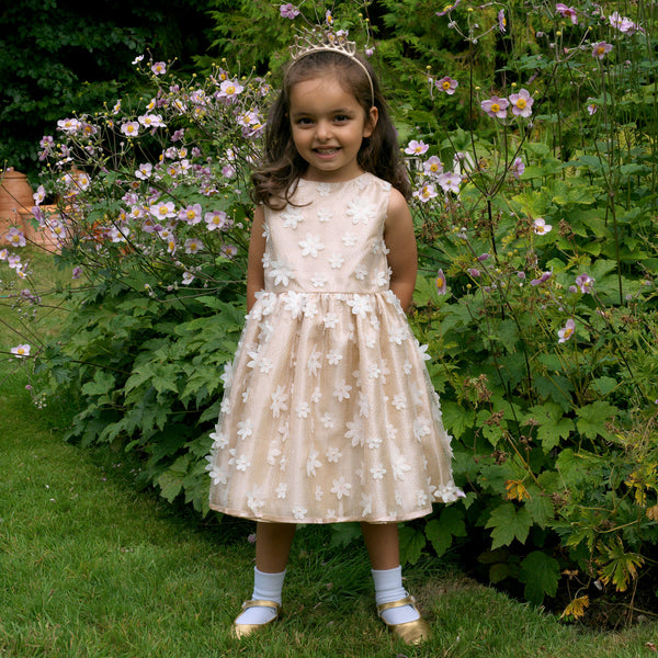 Gold Daisy Tulle Dress