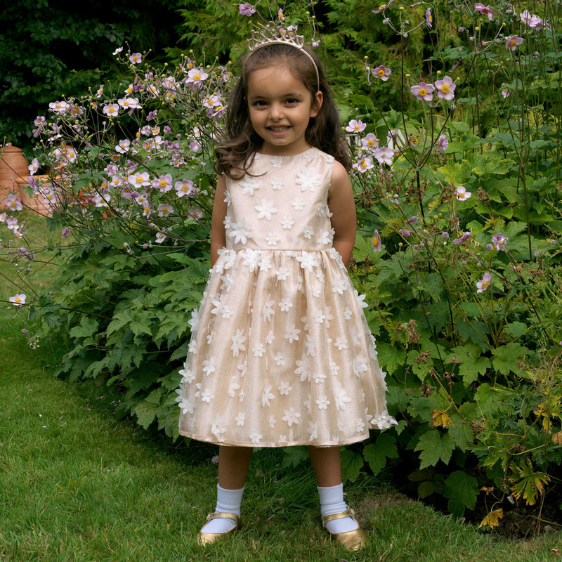 Gold Daisy Tulle Dress