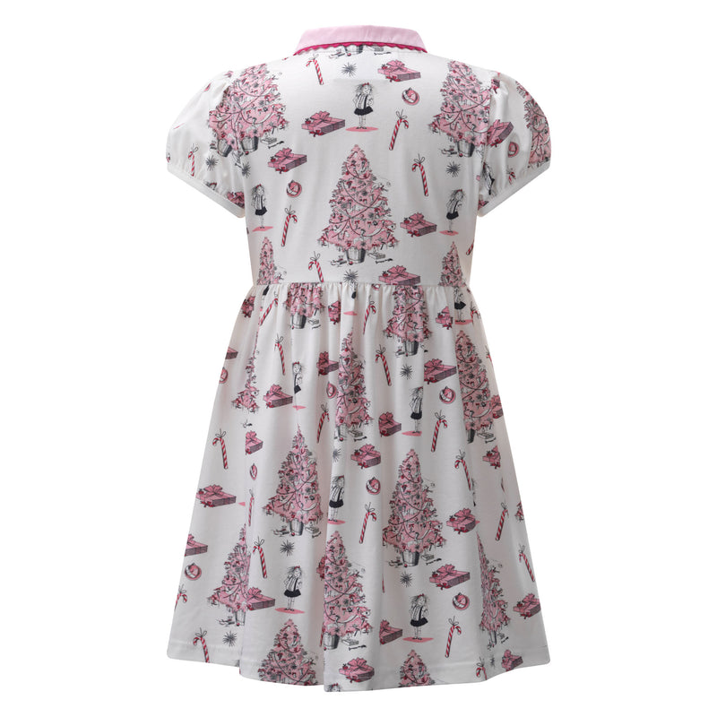 Eloise Christmas Tree Button-Front Dress