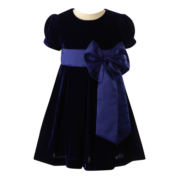 Crushed Velvet Bow Dress Rachel Riley US