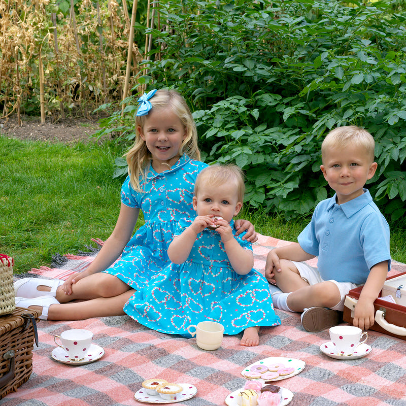 Blue Daisy Jersey Dress