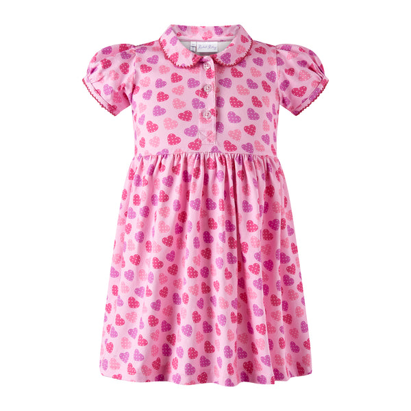 Pink Scatter Heart Jersey Dress