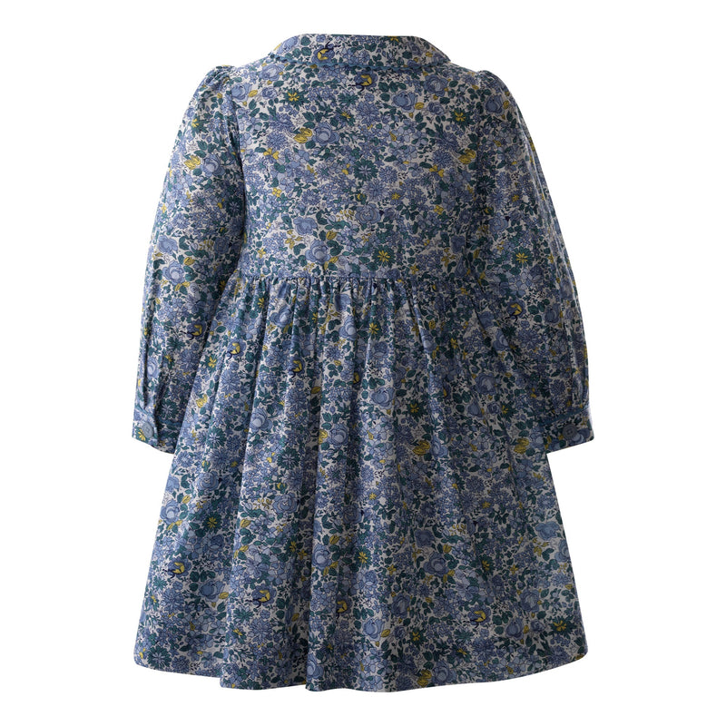 Blue Petal Blossom Smocked Button-front Dress Rachel Riley US