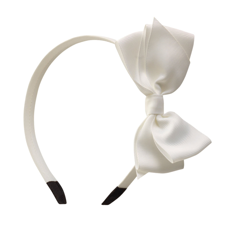 Grosgrain Ribbon Headband, Ivory