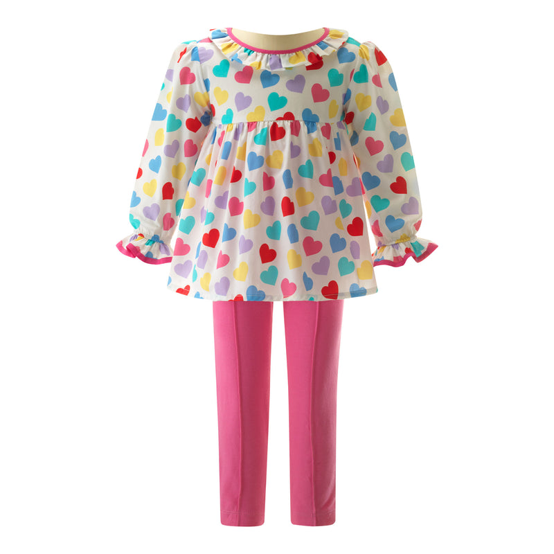 Confetti Heart Blouse & Legging Set