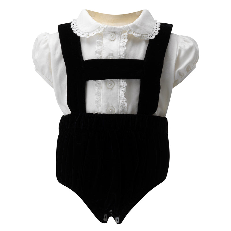 Eloise Infant Silk Velvet Romper Set