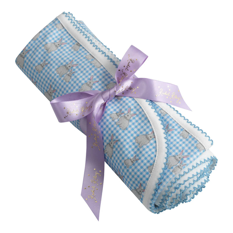 Blue Gingham Bunny Blanket Rachel Riley US
