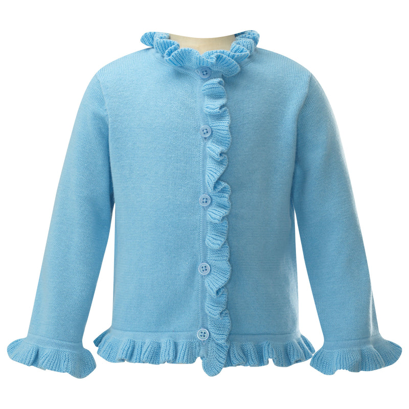 Frill Cardigan, Blue