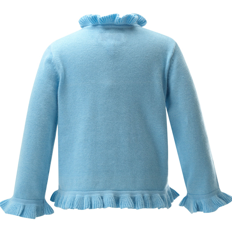 Frill Cardigan, Blue