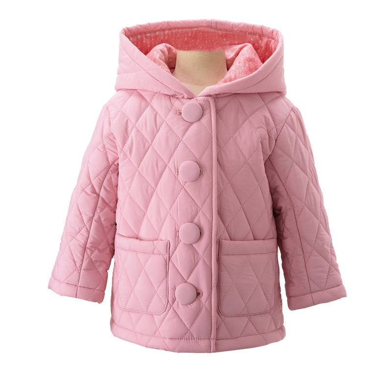 Pink Quilted Hooded Jacket Rachel Riley US