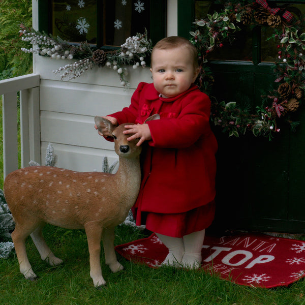 Red Bow Trim Coat