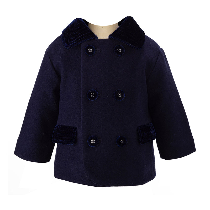 Navy Double Breasted Coat Rachel Riley US