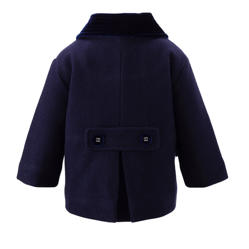 Navy Double Breasted Coat Rachel Riley US