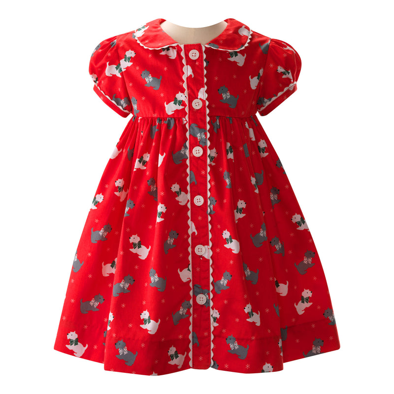 Scottie Dog Button-Front Dress & Bloomers Rachel Riley US