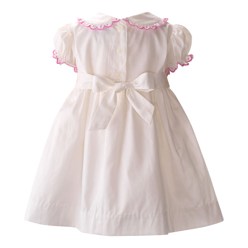 Bow Scalloped Smocked Dress