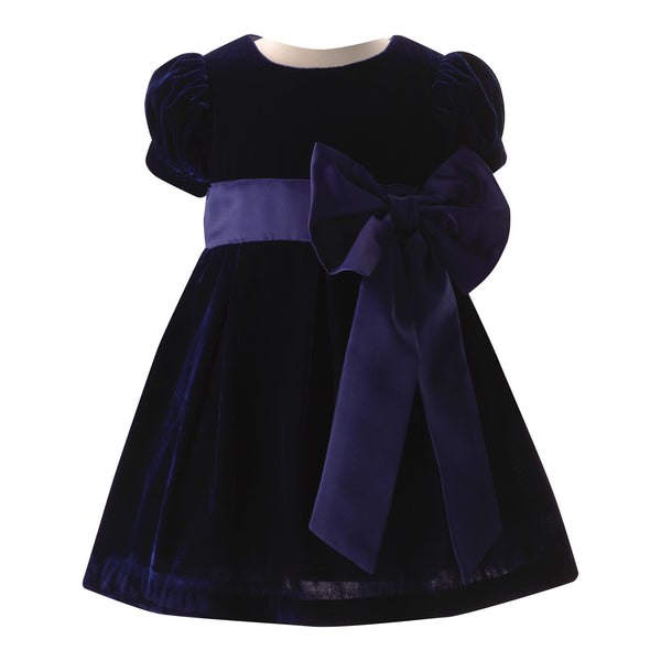 Crushed Velvet Bow Dress