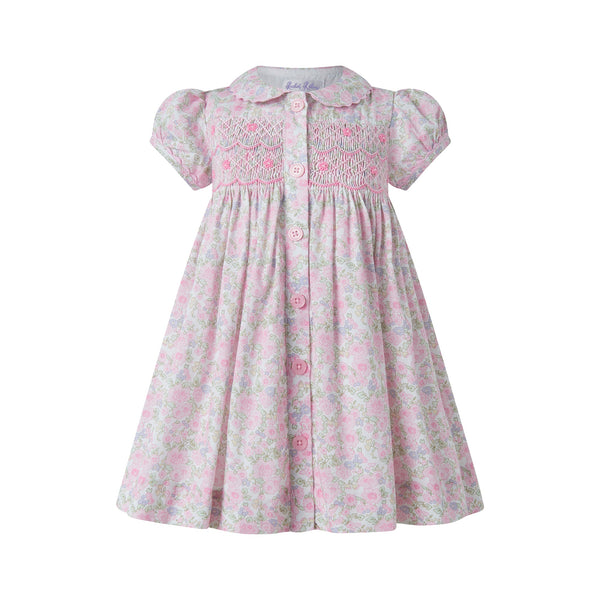 Ditsy Bloom Smocked Button-Front Dress & Bloomers Rachel Riley US