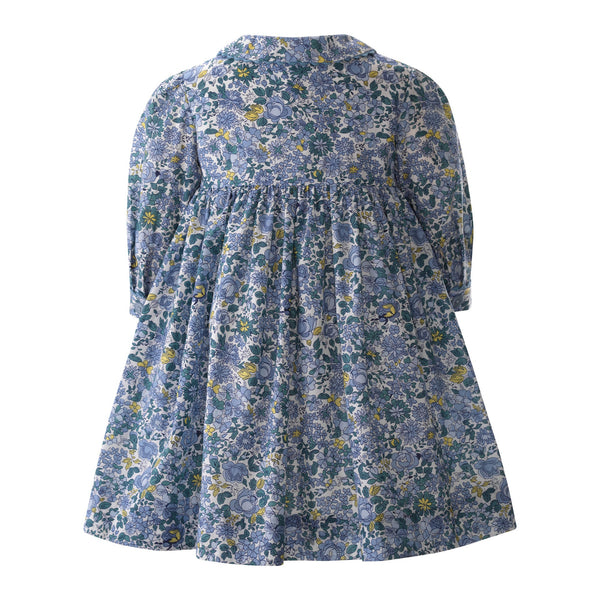 Blue Petal Blossom Smocked Button-front Dress Rachel Riley US