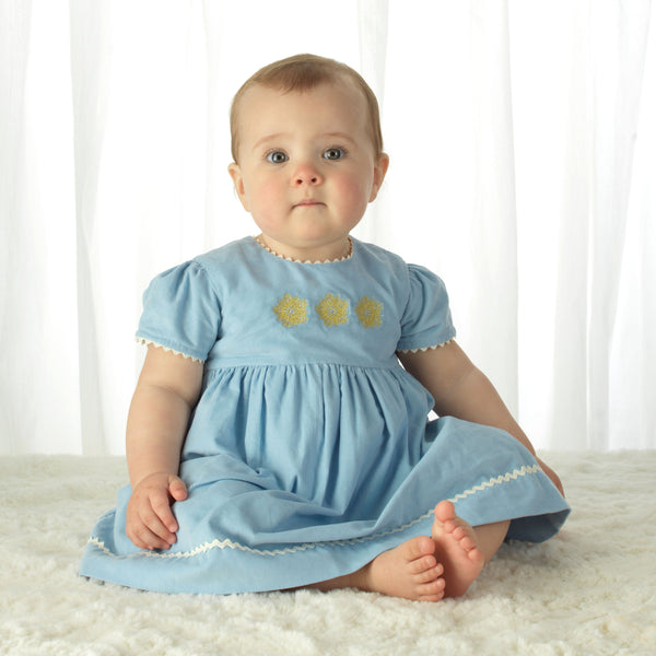 Snowflake Embroidered Dress & Bloomers