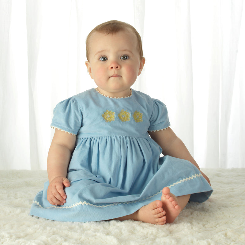 Snowflake Embroidered Dress & Bloomers