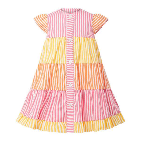 Striped Tier Button-Front Dress & Bloomers Rachel Riley US