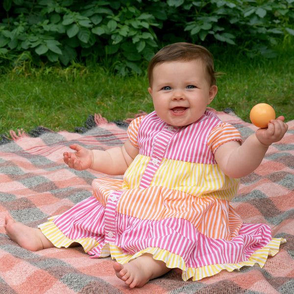 Striped Tier Button-Front Dress & Bloomers Rachel Riley US