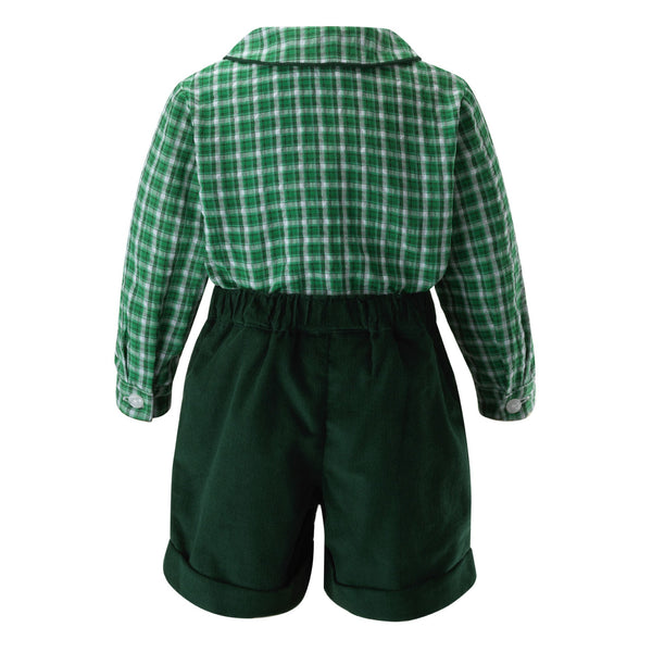 Check Shirt & Short Set, Green Rachel Riley US
