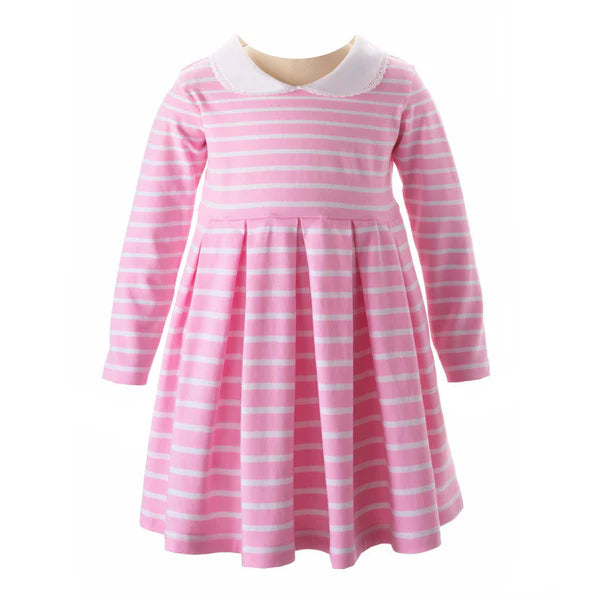 Baby Girl Pink Breton Stripe Jersey Dress Rachel Riley US