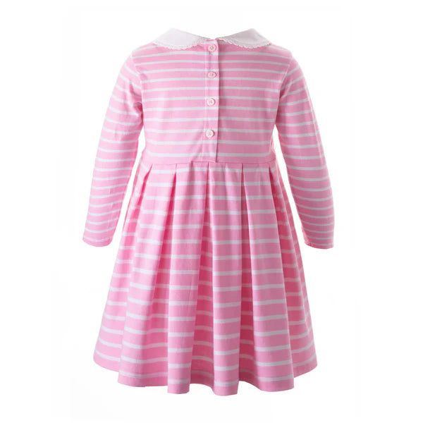 Baby Girl Pink Breton Stripe Jersey Dress Rachel Riley US