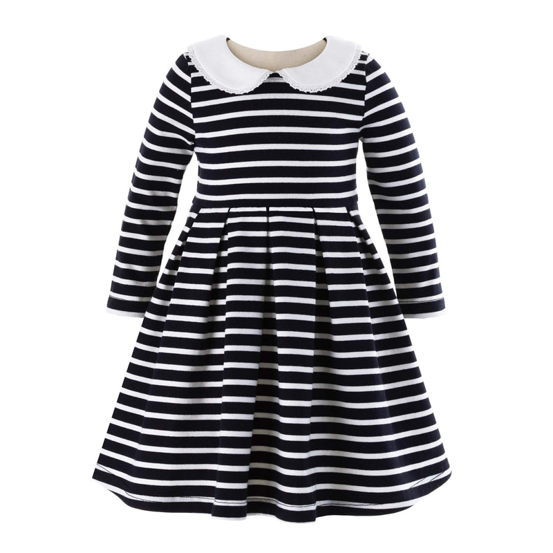 Baby Girl Breton Stripe Jersey Dress Rachel Riley US